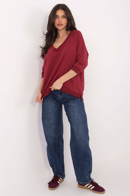   Bluza Model RV-BL-5676.09 Bordo - Rue Paris 