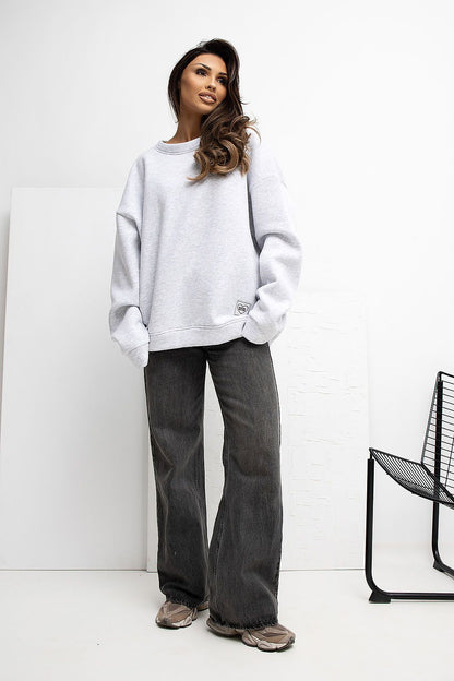   Bluza Damska Model RV-BL-A1038.01P Light Grey - Rue Paris 
