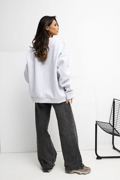   Bluza Damska Model RV-BL-A1038.01P Light Grey - Rue Paris 