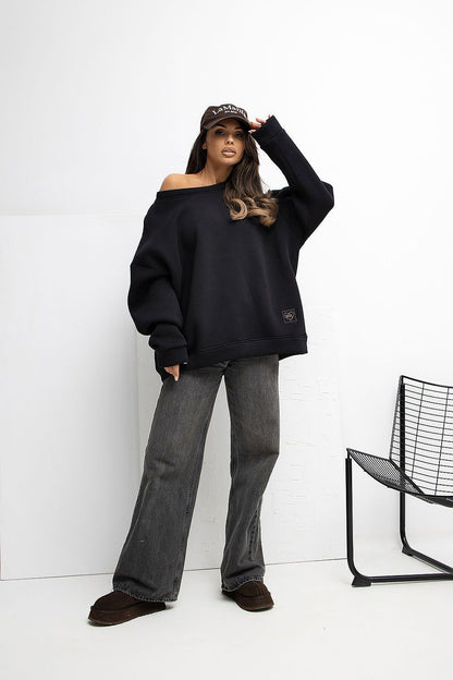   Bluza Damska Model RV-BL-A1038.01P Black - Rue Paris 