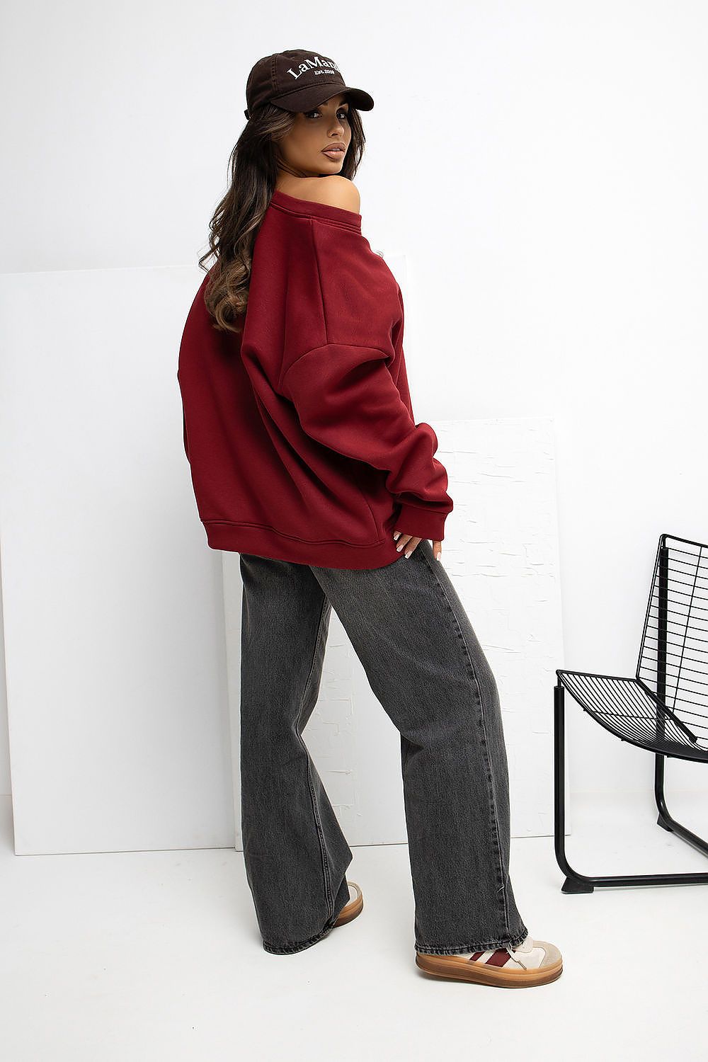   Bluza Damska Model RV-BL-A1038.01P Bordo - Rue Paris 