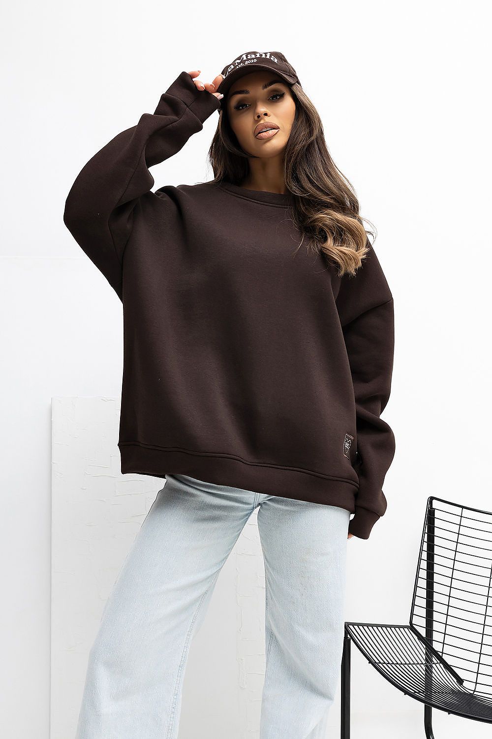   Bluza Damska Model RV-BL-A1038.01P Dark Brown - Rue Paris 