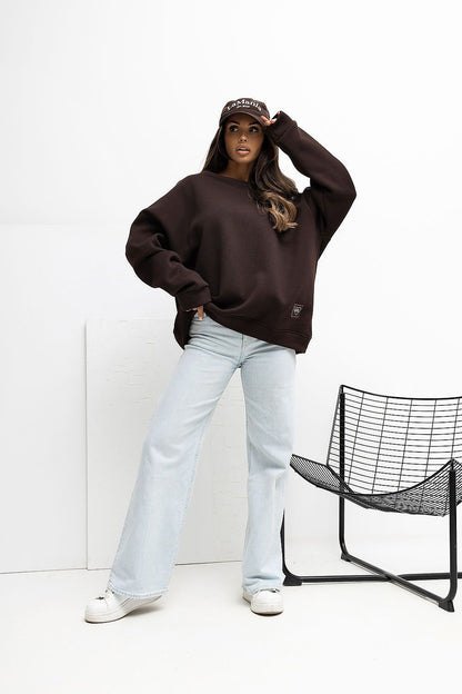   Bluza Damska Model RV-BL-A1038.01P Dark Brown - Rue Paris 