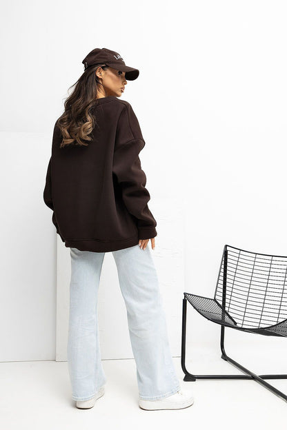   Bluza Damska Model RV-BL-A1038.01P Dark Brown - Rue Paris 