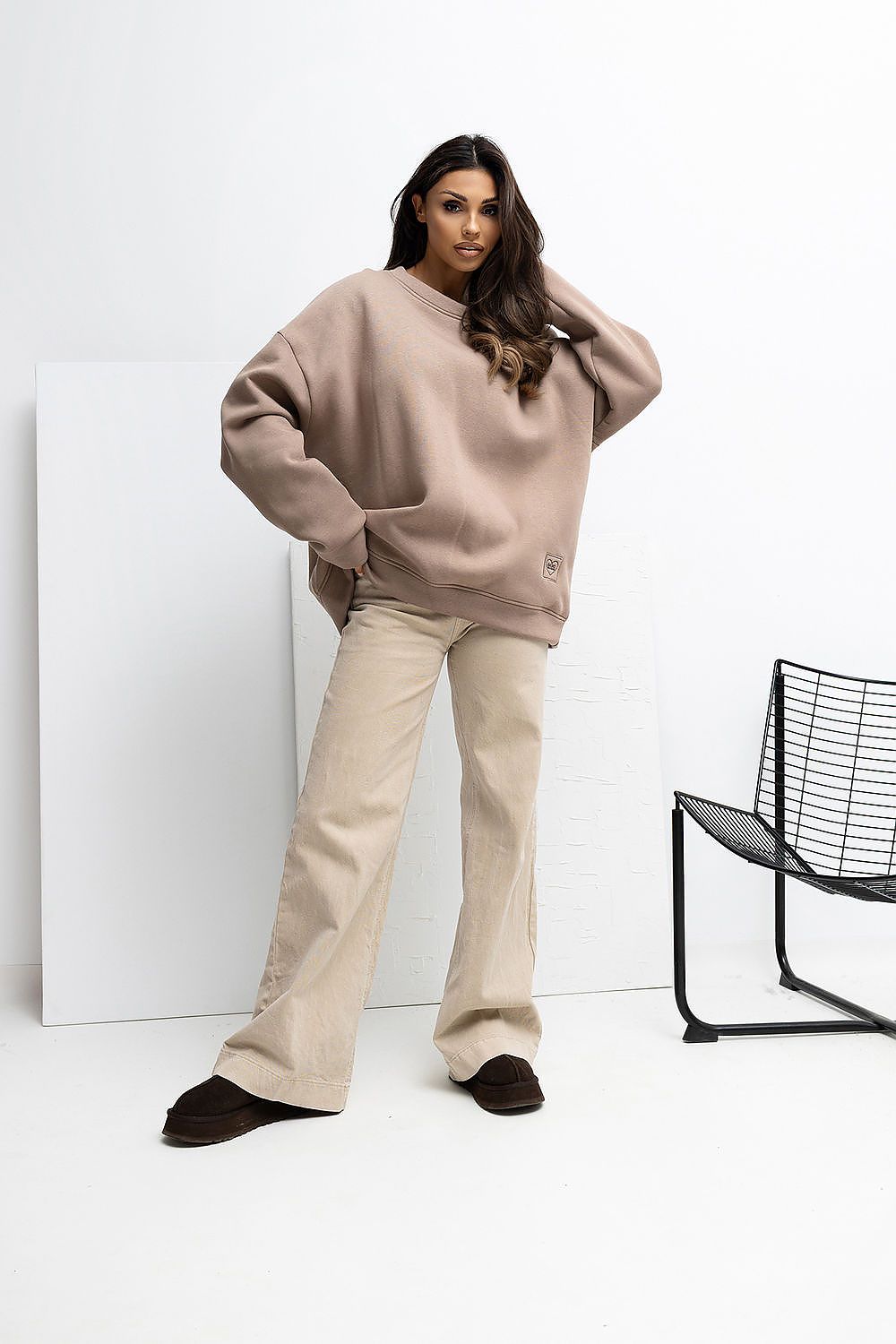   Bluza Damska Model RV-BL-A1038.01P Dark Beige - Rue Paris 