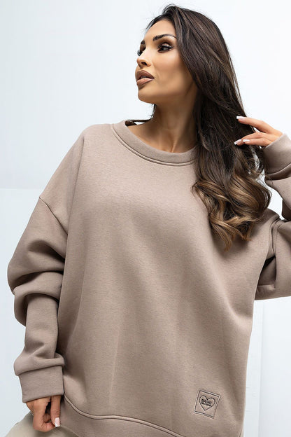   Bluza Damska Model RV-BL-A1038.01P Dark Beige - Rue Paris 