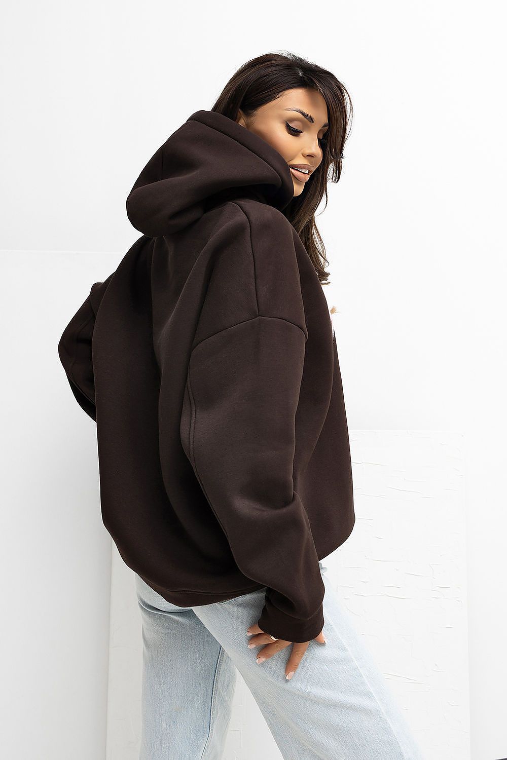   Bluza Damska Model RV-BL-A1043.17 Dark Brown - Rue Paris 