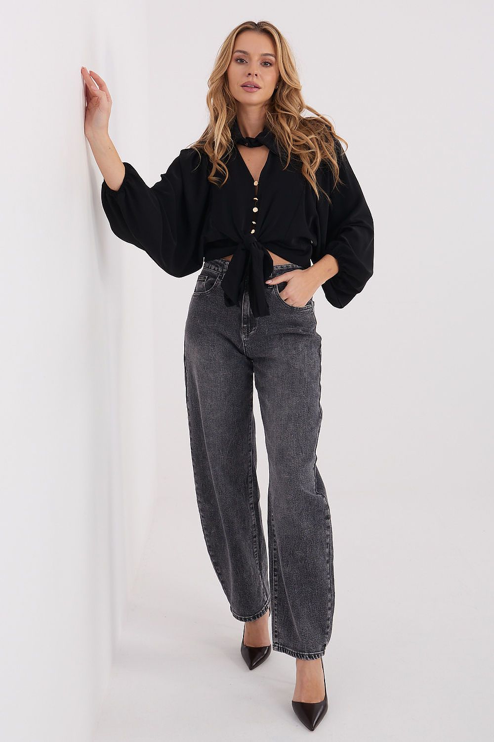   Koszula Damska Model MI-BZ-3304.12 Black - Italy Moda 