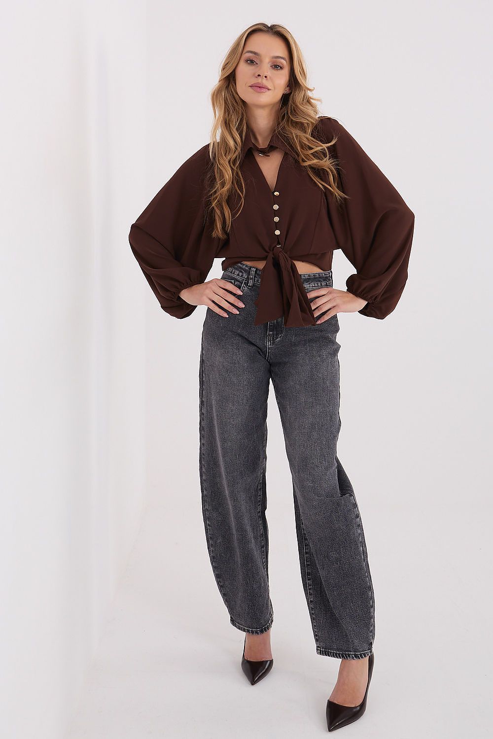   Koszula Damska Model MI-BZ-3304.12 Brown - Italy Moda 