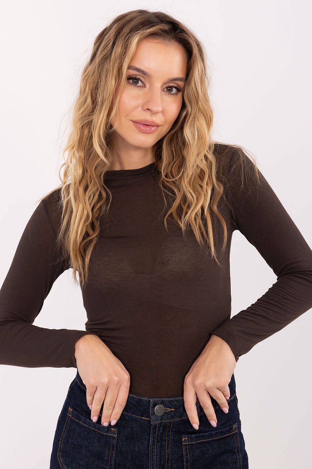   Bluzka Model IT-BZ-21818.98 Brown - Italy Moda 