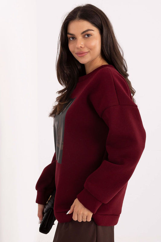   Bluza Damska Model MI-BL-4216-1.82 Bordo - Italy Moda 