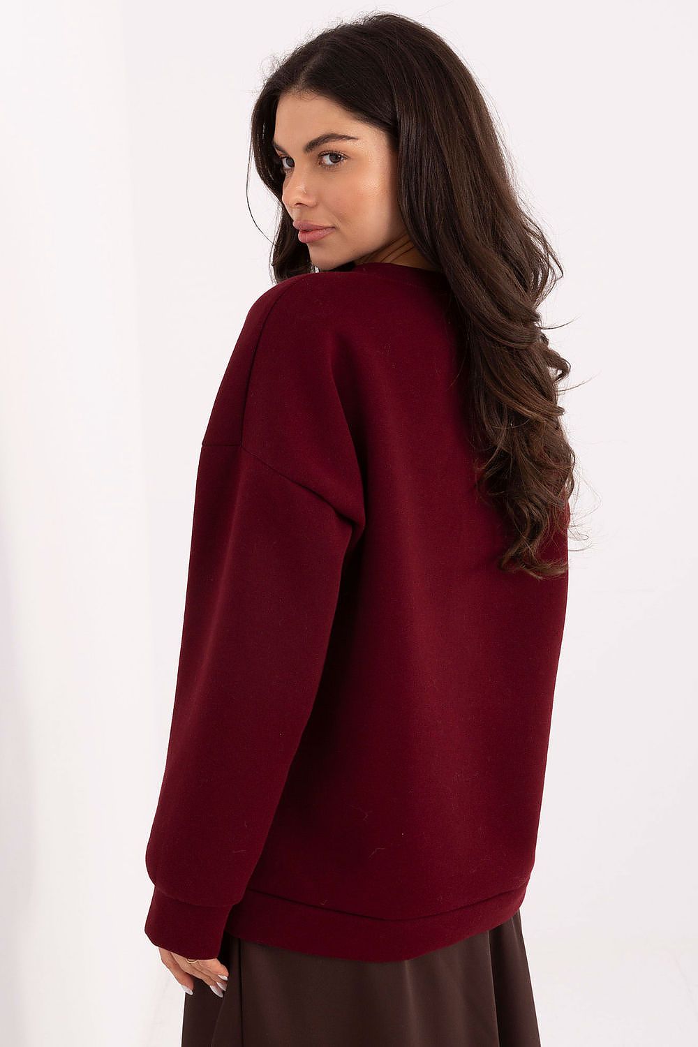   Bluza Damska Model MI-BL-4216-1.82 Bordo - Italy Moda 