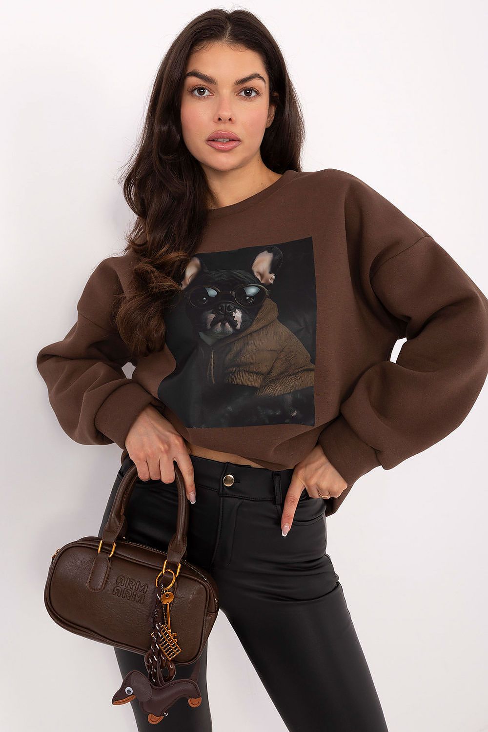   Bluza Damska Model MI-BL-4216-1.82 Brown - Italy Moda 