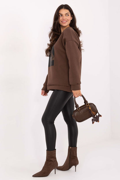   Bluza Damska Model MI-BL-4216-1.82 Brown - Italy Moda 