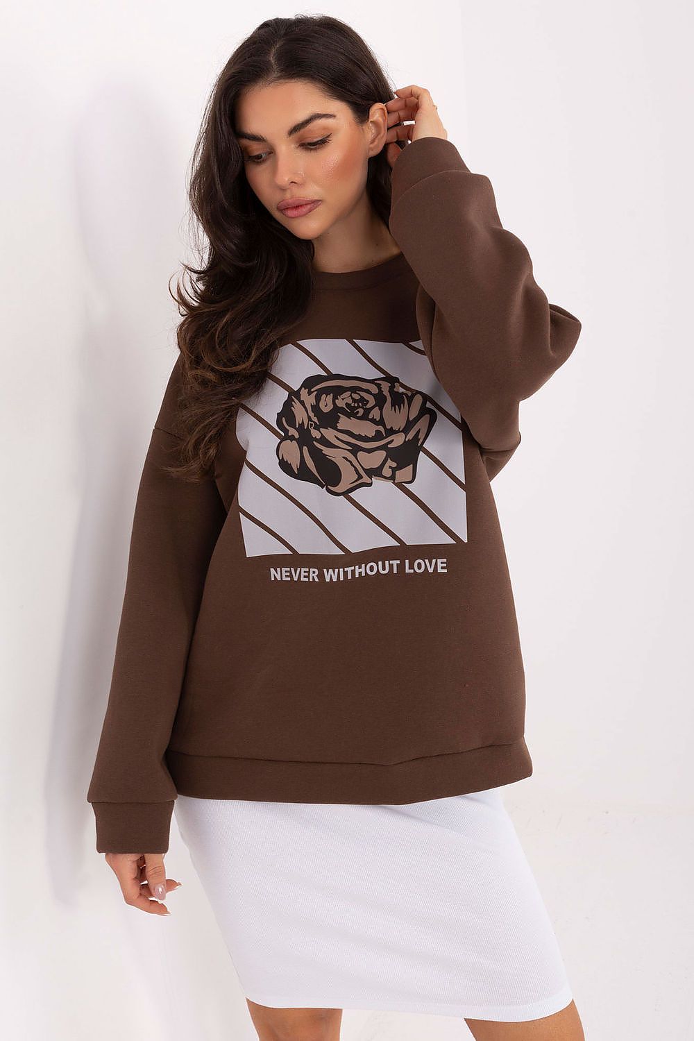   Bluza Damska Model MI-BL-4216.15 Brown - Italy Moda 