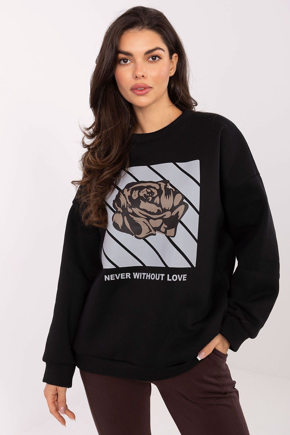   Bluza Damska Model MI-BL-4216.15 Black - Italy Moda 