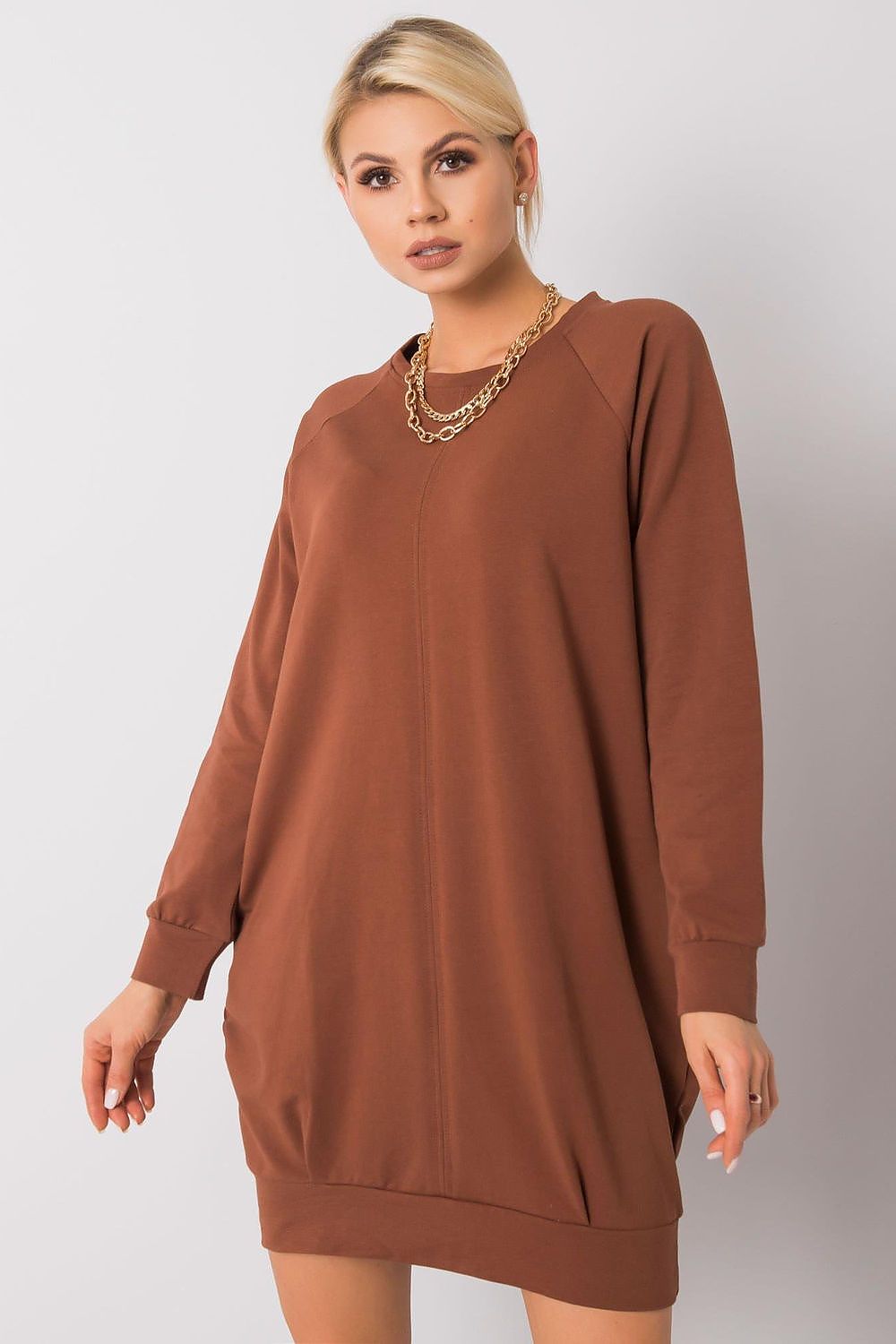  Sukienka Model RV-TU-5184.93P Light Brown - BFG 