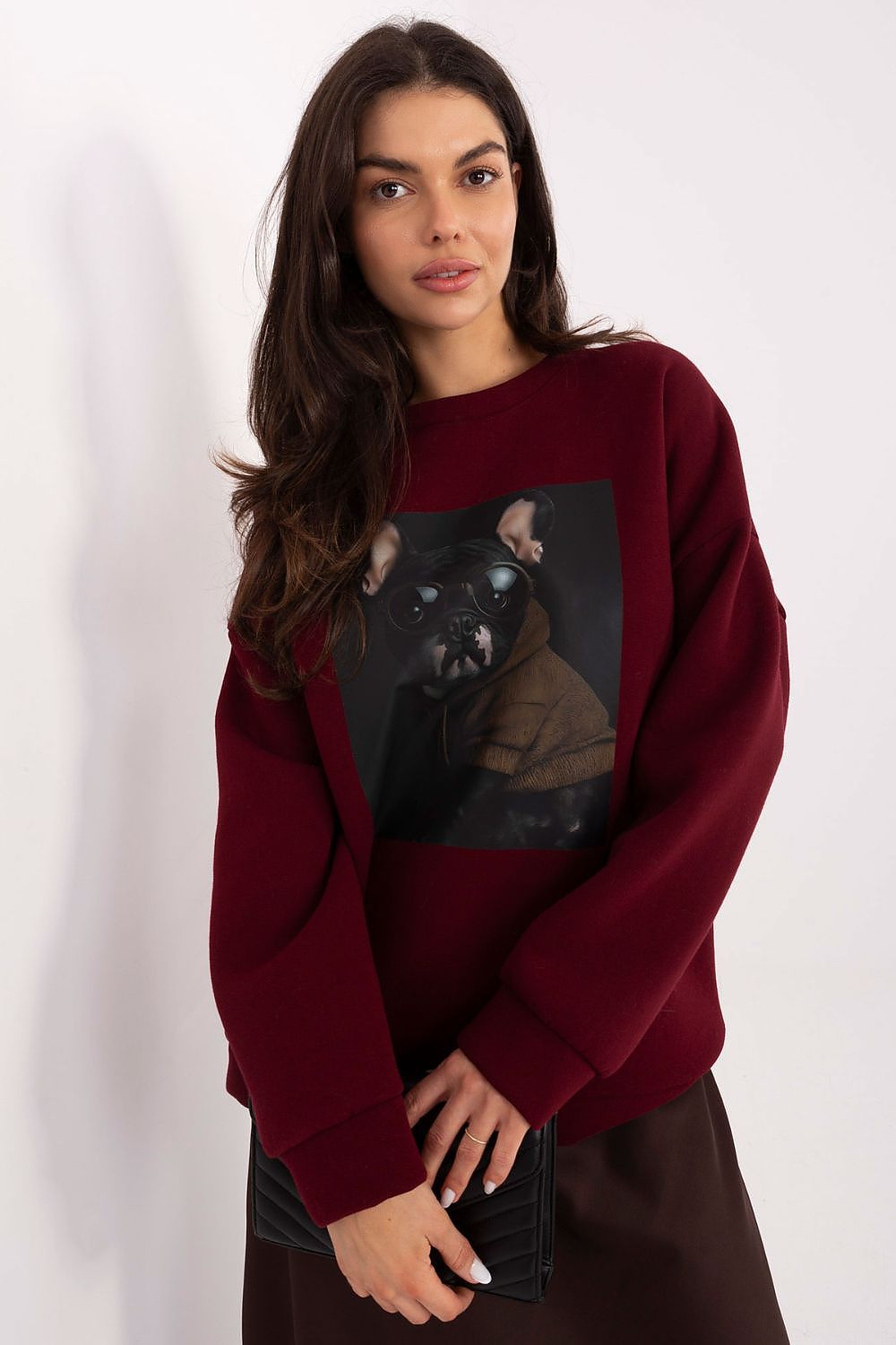   Bluza Damska Model MI-BL-4216-1.82 Bordo - Italy Moda 