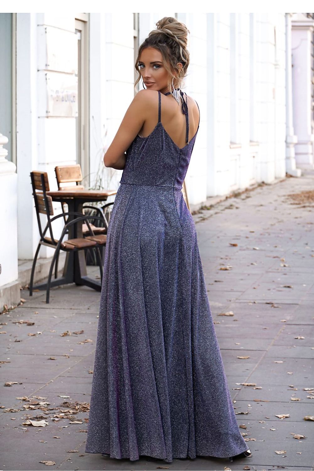  Sukienka Model Scarlet Lux Multi 01003. Silver/Amarant/Blue - With You 
