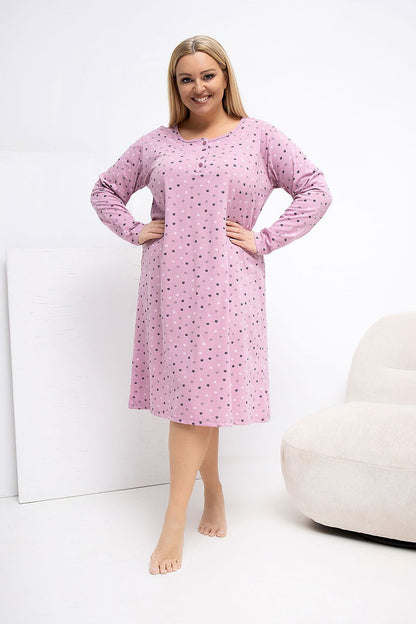   Koszula Nocna Plus Size Model DU-KN-FP-607.04P Dark Pink - Forever Pink 