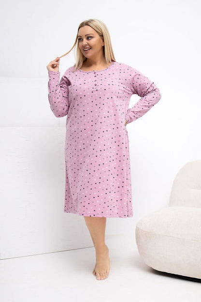   Koszula Nocna Plus Size Model DU-KN-FP-607.04P Dark Pink - Forever Pink 