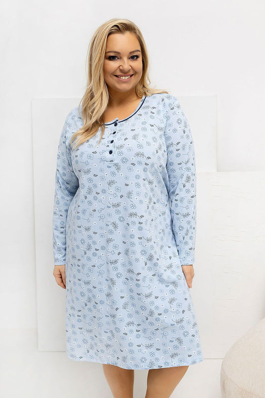   Koszula Nocna Plus Size Model DU-KN-FP-604.10 Light Blue - Forever Pink 