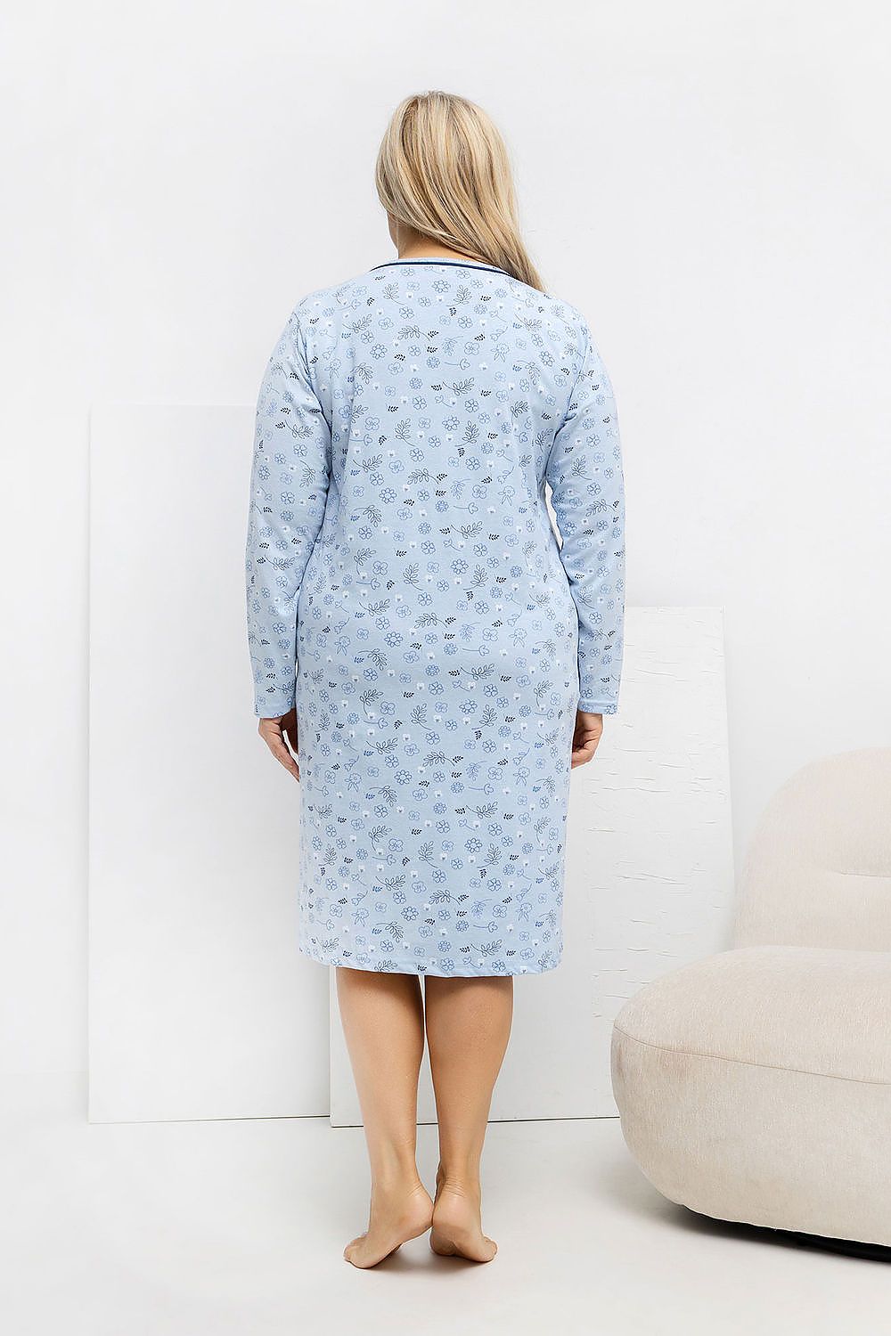   Koszula Nocna Plus Size Model DU-KN-FP-604.10 Light Blue - Forever Pink 