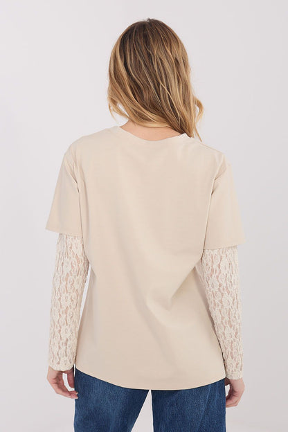   Bluzka Model MI-BZ-4227.61 Beige - Italy Moda 