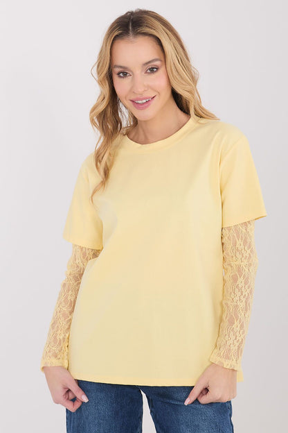   Bluzka Model MI-BZ-4227.61 Light Yellow - Italy Moda 