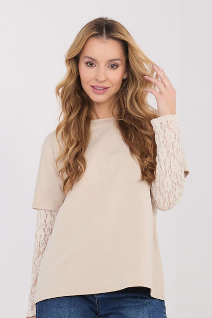   Bluzka Model MI-BZ-4227.61 Beige - Italy Moda 