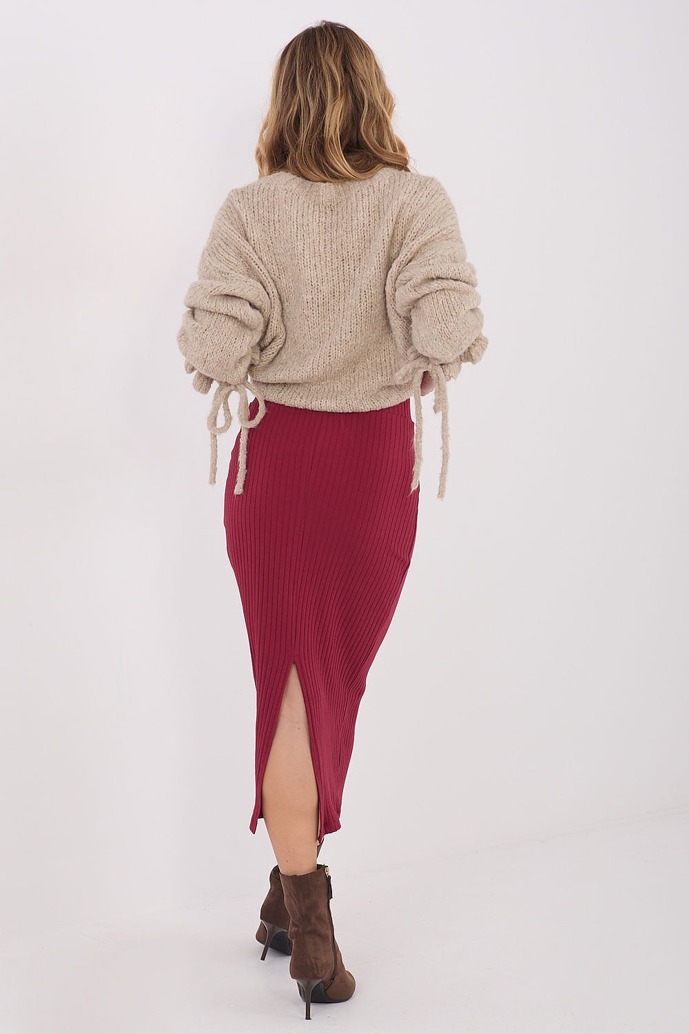  Spódnica Model RV-SD-A1067.84 Bordo - Rue Paris 