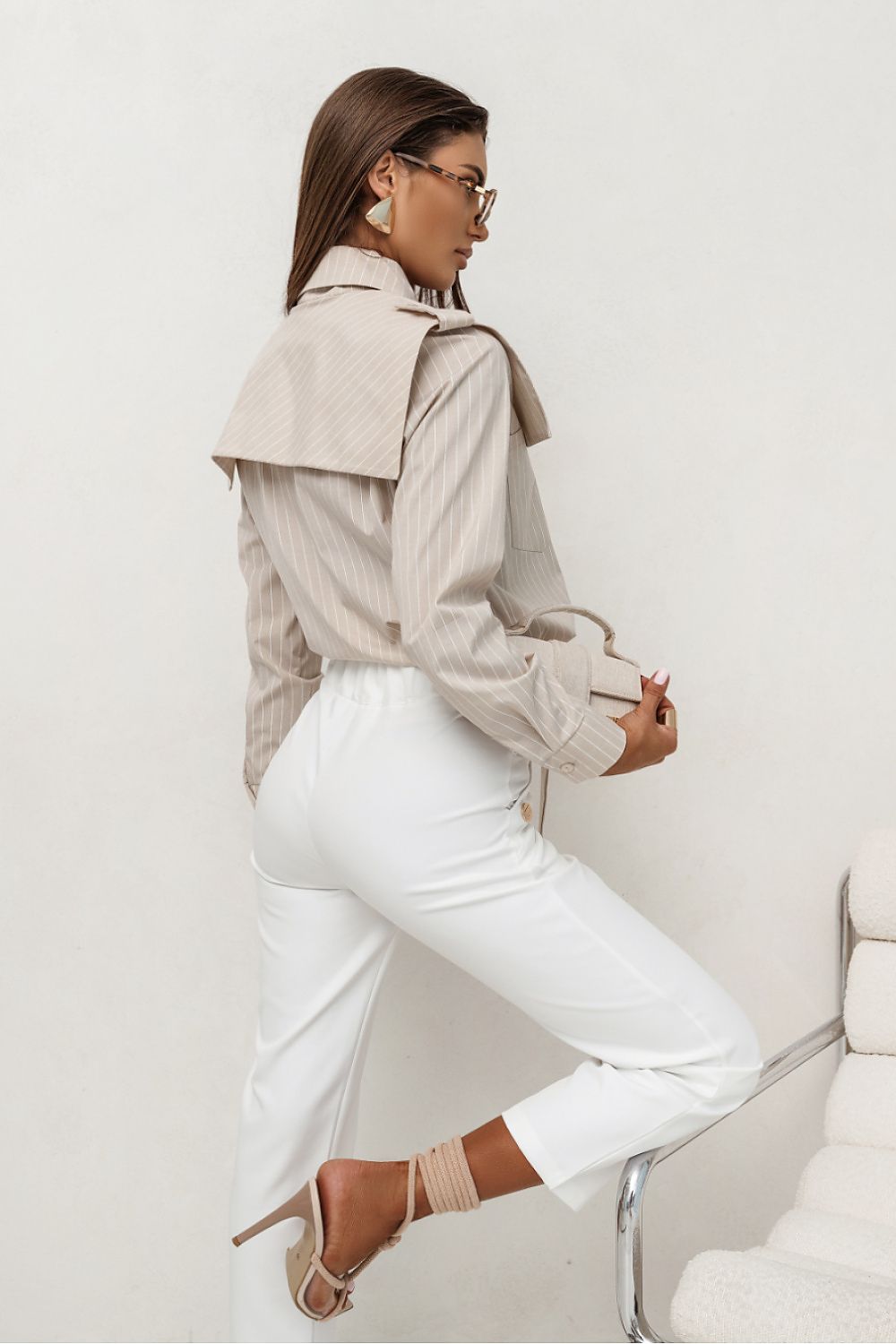   Koszula Damska Model Milo 490101275 Paski Beige - LaBalancia 
