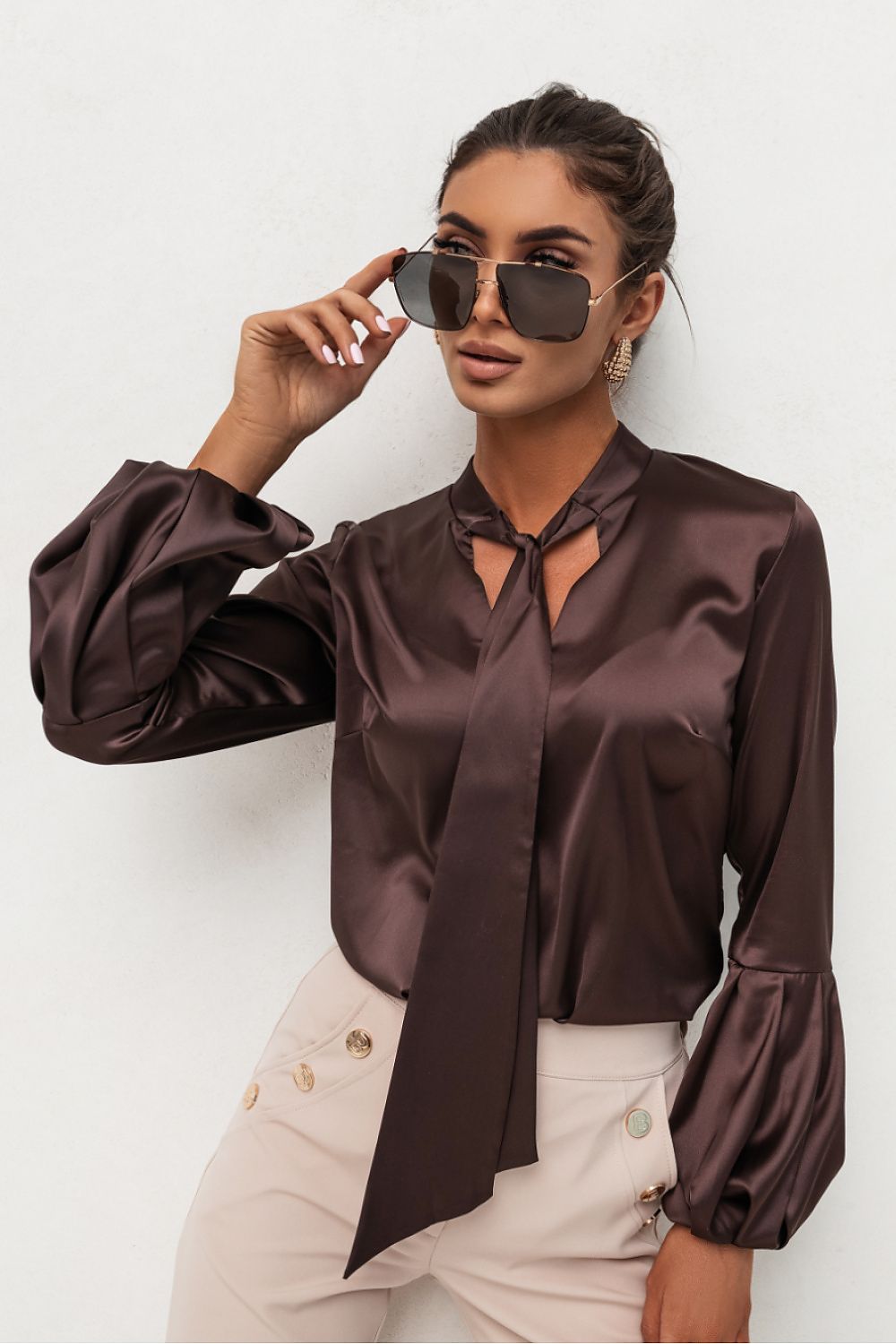   Koszula Damska Model Vivienne 490085107 Brown - LaBalancia 