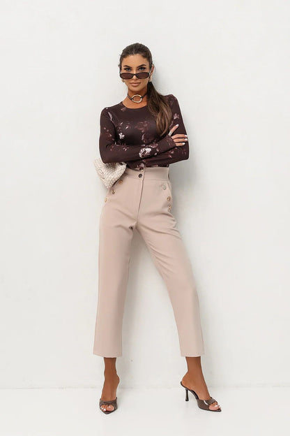   Bluzka Model Shira 490109190 Brown Flowers - LaBalancia 