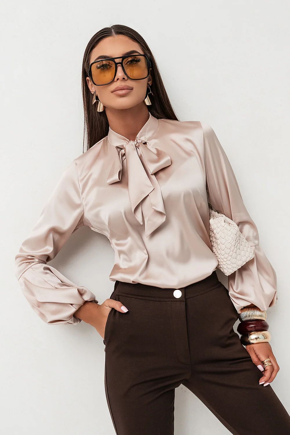   Koszula Damska Model Vivienne 490084468 Beige - LaBalancia 