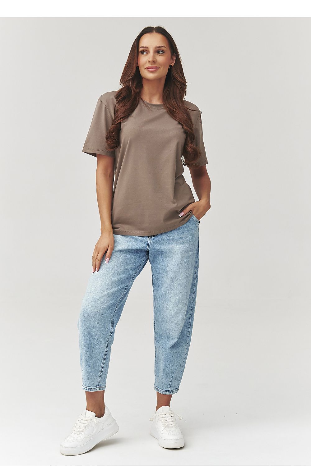   Tshirt Damski Model C41 Mocca - Makadamia 