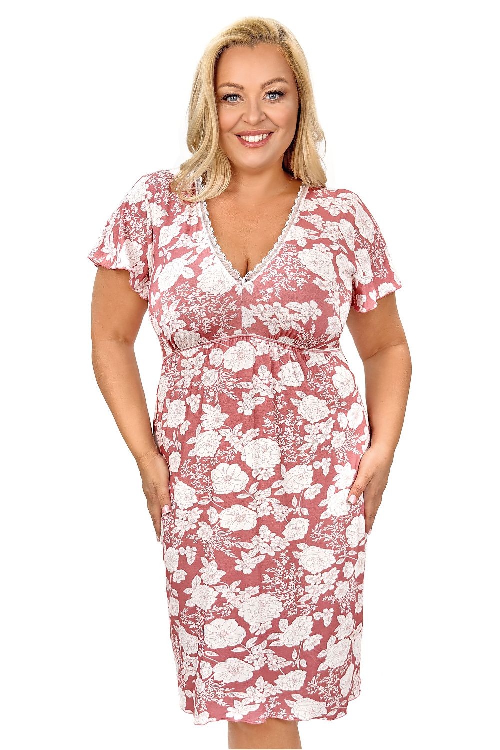   Koszula Nocna Model Tina Plus Size 226335 Dirty Pink - Donna 