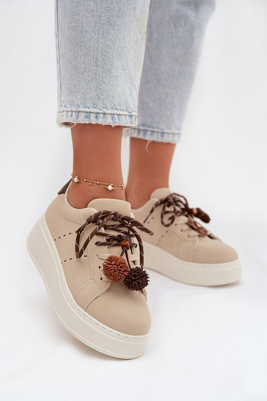  Buty Sportowe Model Corinna D-123 Beige - Step in style 