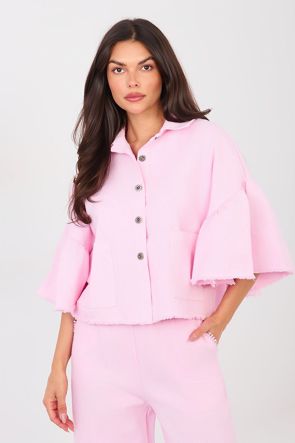   Kurtka Damska Model IT-KR-FL9998.85 Light Pink - Rue Paris 