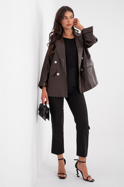   Marynarka Model IT-MA-FL10061.51 Dark Brown - Rue Paris 