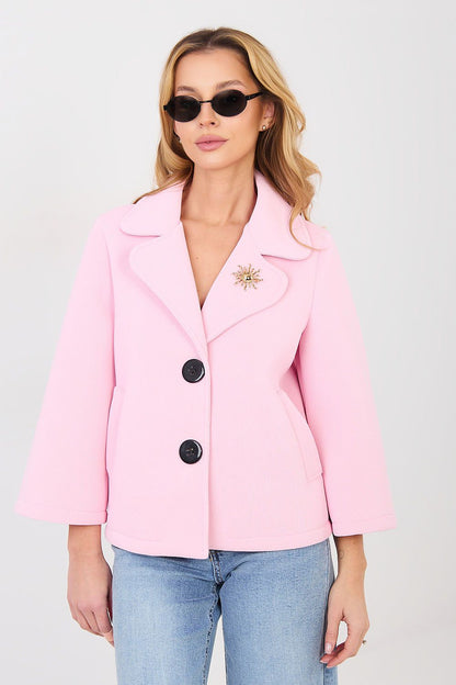   Płaszcz Damski Model IT-KR-FL8159-1.29 Light Pink - Italy Moda 