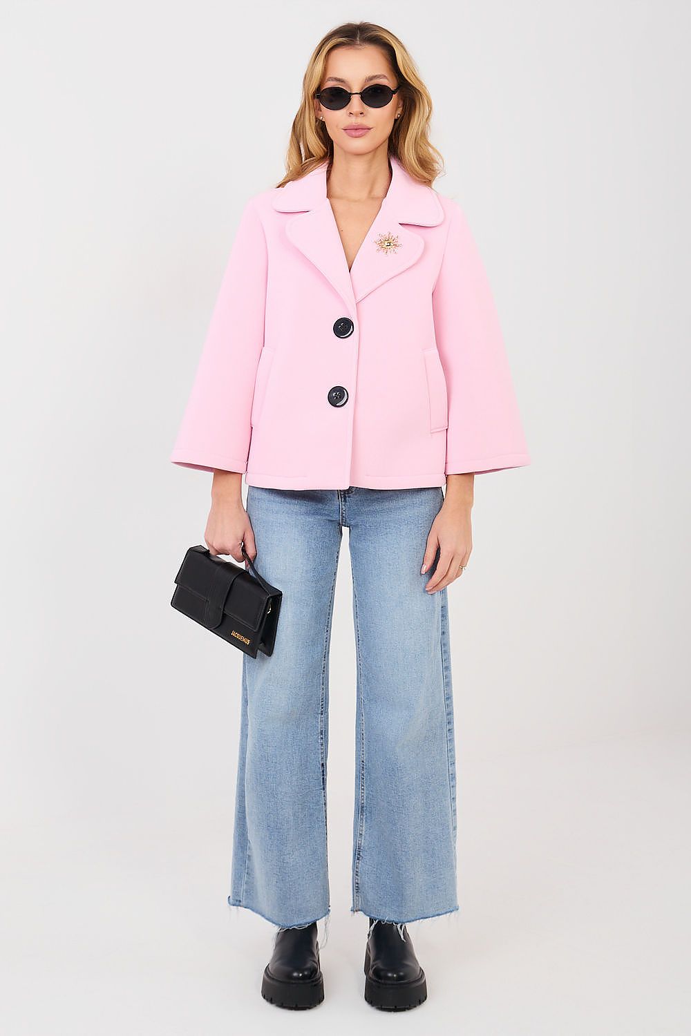   Płaszcz Damski Model IT-KR-FL8159-1.29 Light Pink - Italy Moda 