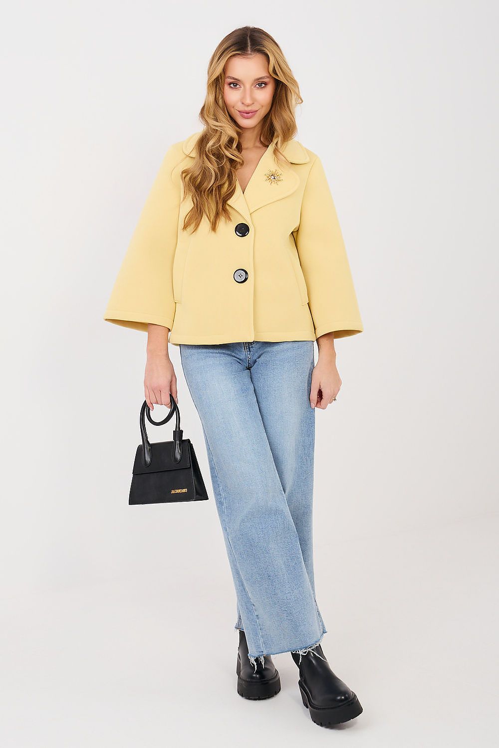   Płaszcz Damski Model IT-KR-FL8159-1.29 Light Yellow - Italy Moda 