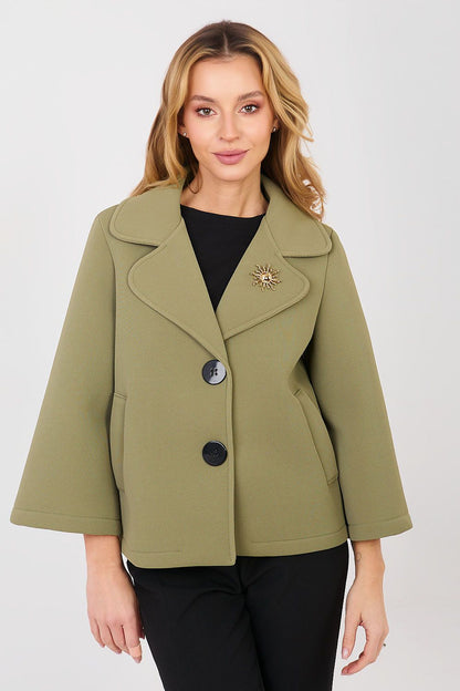   Płaszcz Damski Model IT-KR-FL8159-1.29 Khaki - Italy Moda 