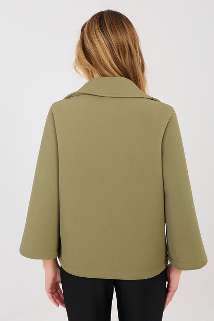   Płaszcz Damski Model IT-KR-FL8159-1.29 Khaki - Italy Moda 