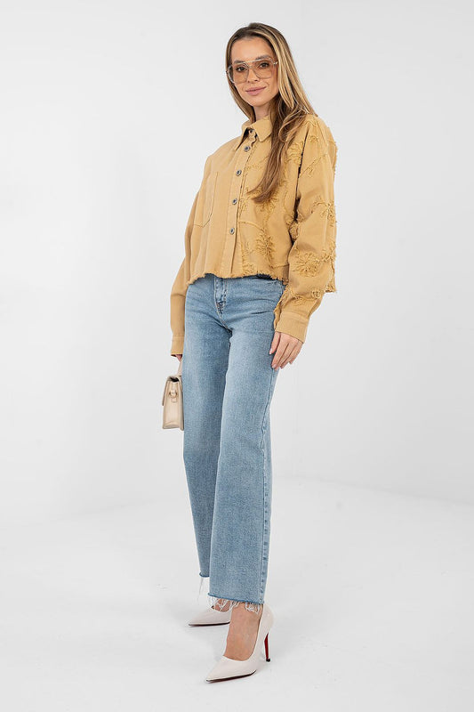   Kurtka Damska Model IT-KR-FL9993.77 Camel - Rue Paris 