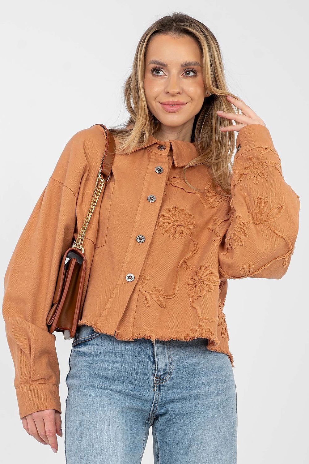   Kurtka Damska Model IT-KR-FL9993.77 Dark Orange - Rue Paris 