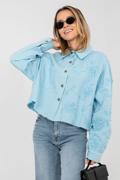   Kurtka Damska Model IT-KR-FL9993.77 Light Blue - Rue Paris 