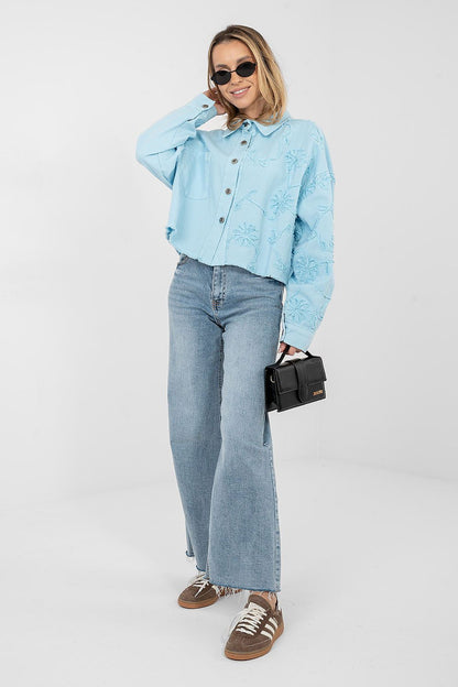   Kurtka Damska Model IT-KR-FL9993.77 Light Blue - Rue Paris 