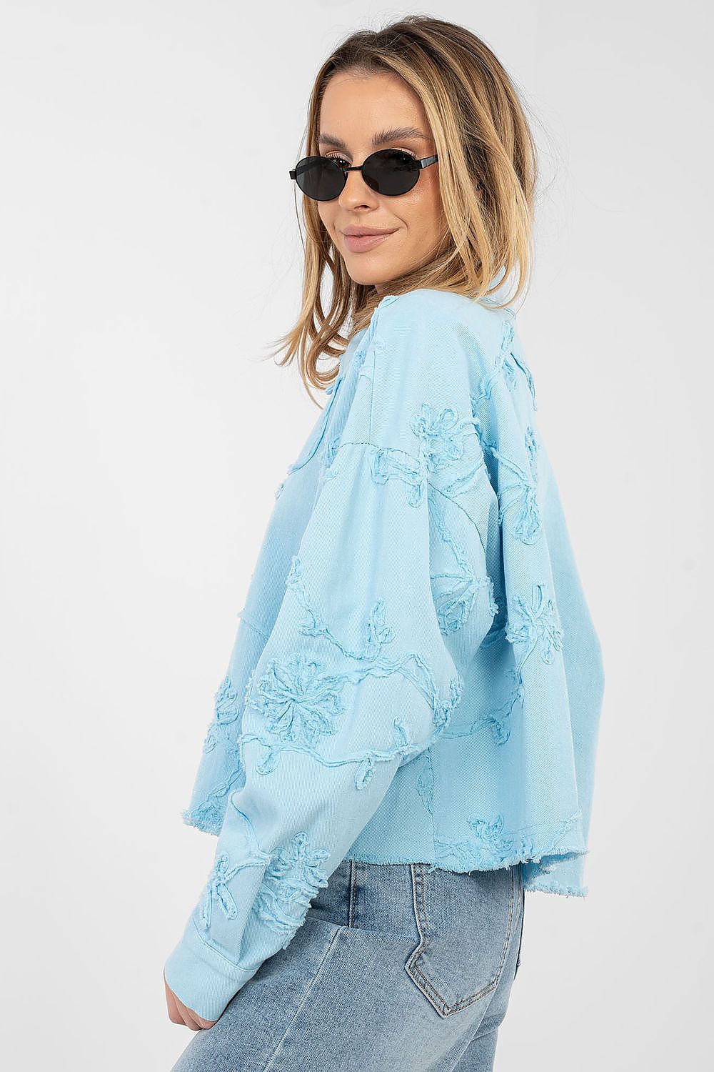   Kurtka Damska Model IT-KR-FL9993.77 Light Blue - Rue Paris 